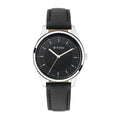 Workwear Watch with Black Dial & Leather Strap