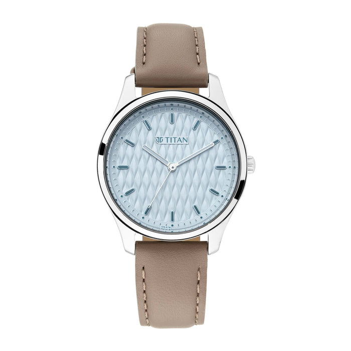 Workwear Watch with Blue Dial & Leather Strap