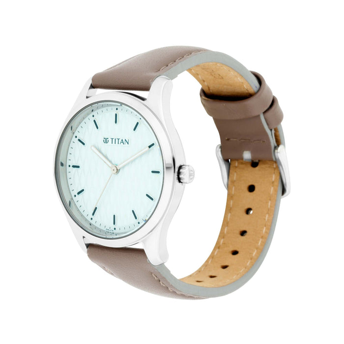 Workwear Watch with Blue Dial & Leather Strap