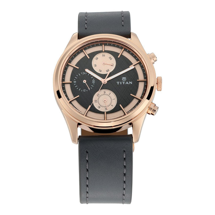 Workwear Watch with Grey Dial & Grey Leather Strap 1805WL01