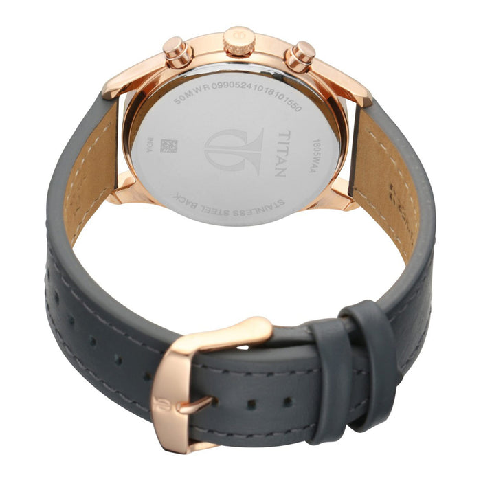 Workwear Watch with Grey Dial & Grey Leather Strap 1805WL01