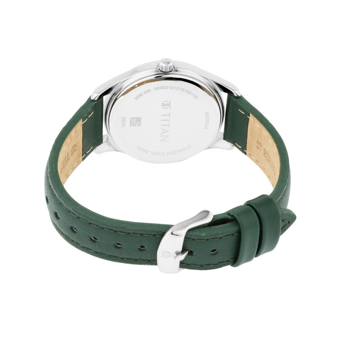 Workwear Watch with White Dial & Leather Strap