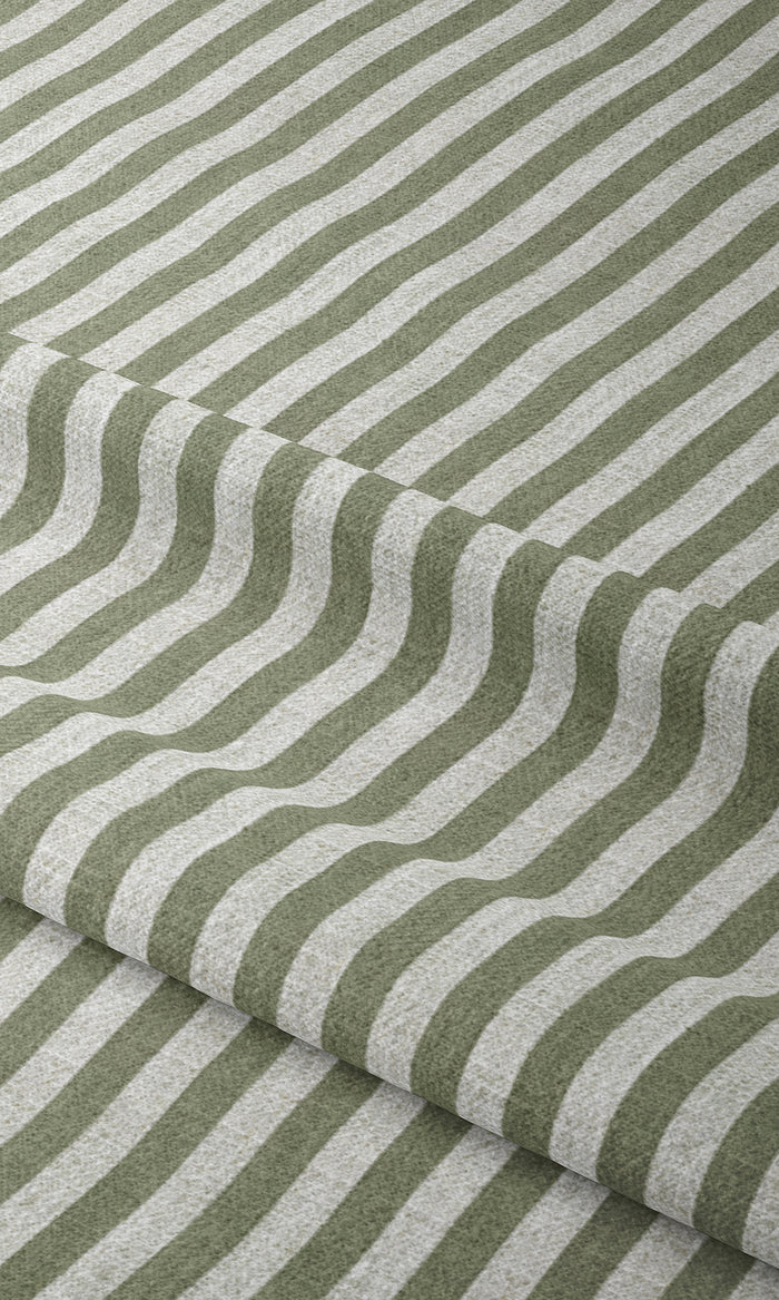 Modern Striped Curtains for Living, Bedroom, Kitchen, Bathroom (Green/ White)