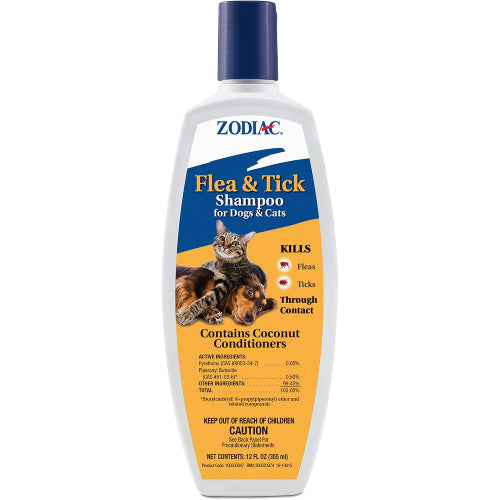 Zodiac Flea & Tick Shampoo for Dogs & Cats Coconut Scent 12 oz.
