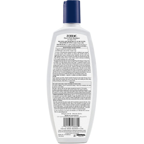 Zodiac Flea & Tick Shampoo for Dogs & Cats Coconut Scent 12 oz.
