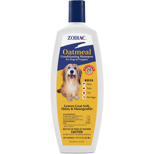 Zodiac Flea & Tick Shampoo Oatmeal Dogs & Puppies Conditioning 18 oz.