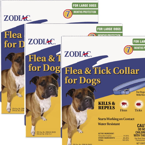 Zodiac Pet Flea & Tick Collar for Dogs & Puppies Necks Up to 25" 3-Pack