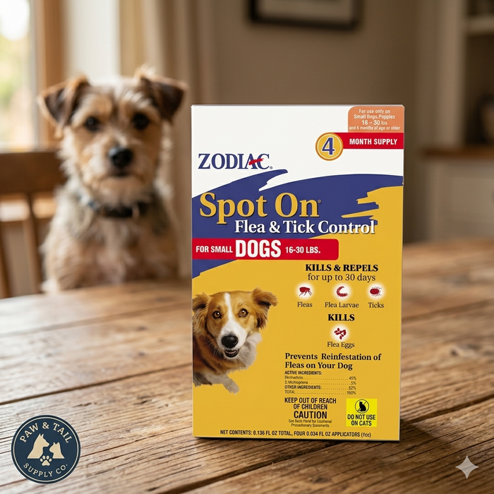 Zodiac Spot On Flea & Tick Control Small Dogs 16-30 lbs 4 Month Supply