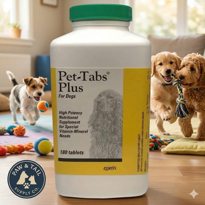 Zoetis Pet-Tabs Plus for Dogs Vitamin & Mineral Supplement, Liver Flavor 180 Chewables