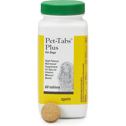 Zoetis Pet-Tabs Plus Vitamin Mineral Supplement for Dogs 60 Count Chewable