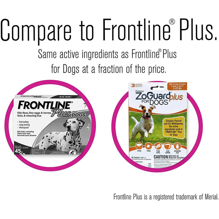 ZoGuard Plus Flea and Tick Drops for LG Dog 3 Months 45-88 lbs. ZoGuard