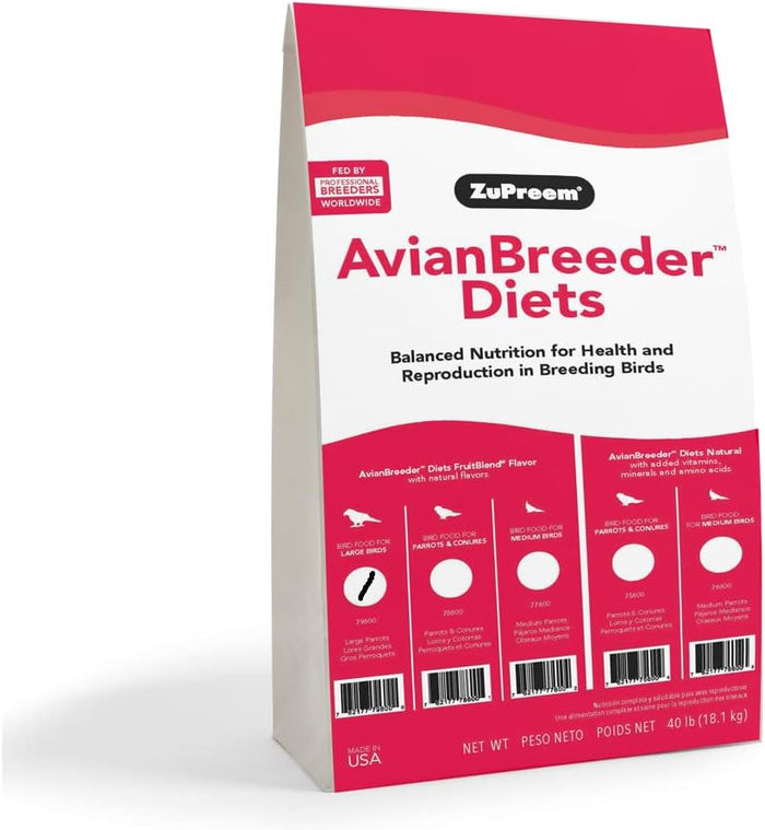 ZuPreem AvianBreeder Diet Parrots & Conures 40lbs Breeding Bird Nutrition