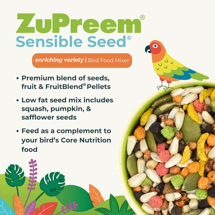 ZuPreem Sensible Seed Cockatiel Lovebird Food Seed Pellet Blend Medium Birds 2lbs.