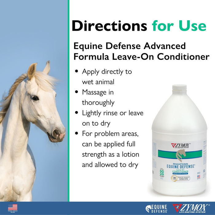 Zymox Equine Defense Advanced Formula Leave-On Conditioner Gallon ZYMOX
