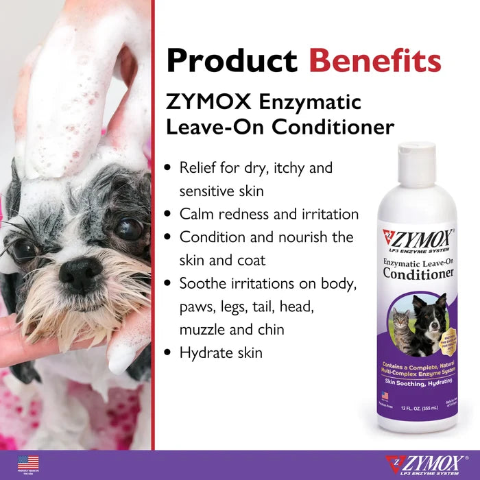Zymox Shampoo + Conditioner Rinse Combo Pack LP3 Enzyme + Vitamin D3