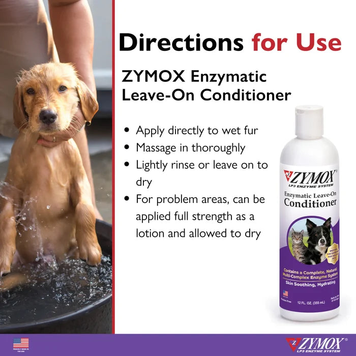 Zymox Shampoo + Conditioner Rinse Combo Pack LP3 Enzyme + Vitamin D3