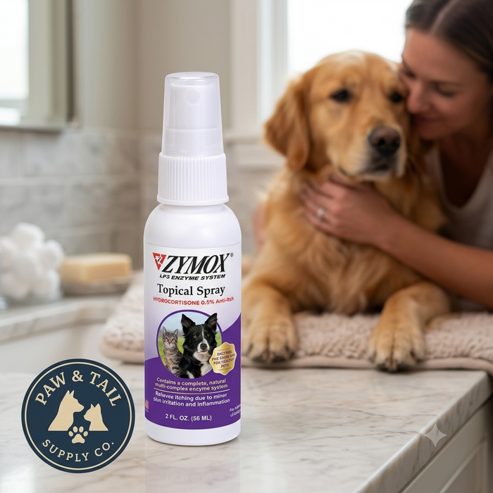 Zymox Topical Spray 0.5% Hydrocortisone Dogs Cats Wounds Itching 2 oz.